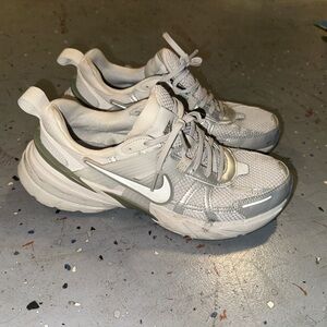 Nike Silver and White Running Shoes